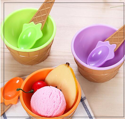 Ice-cream cup with spoon